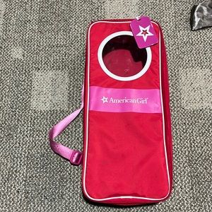 American girl carrying bag